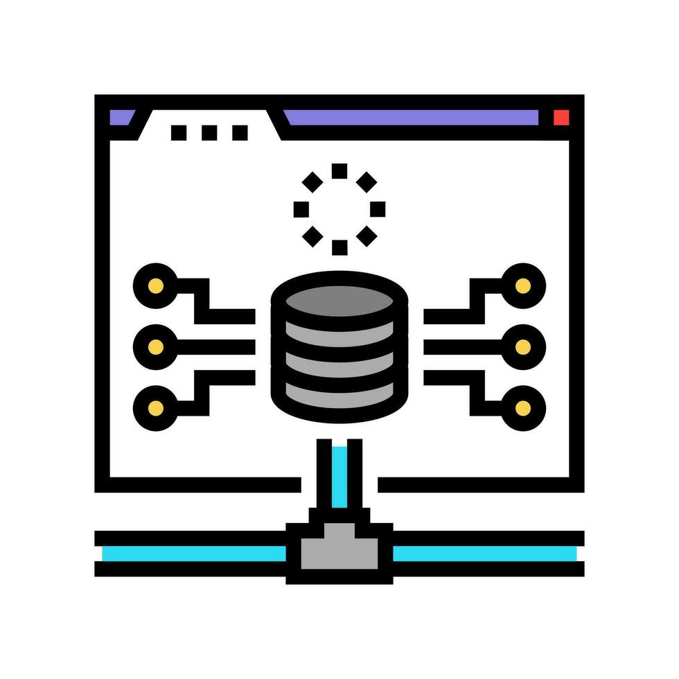 database connectivity color icon vector illustration