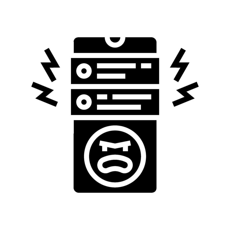 cyberbullying definition glyph icon vector illustration