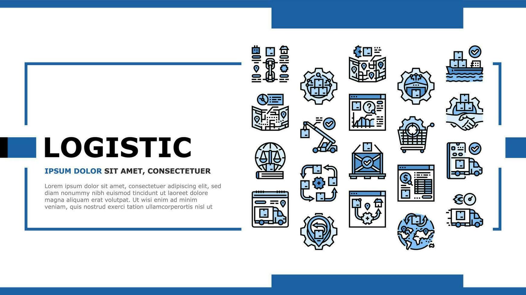 logistics manager warehouse landing header vector
