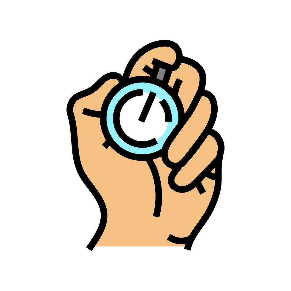 self discipline stopwatch color icon vector illustration