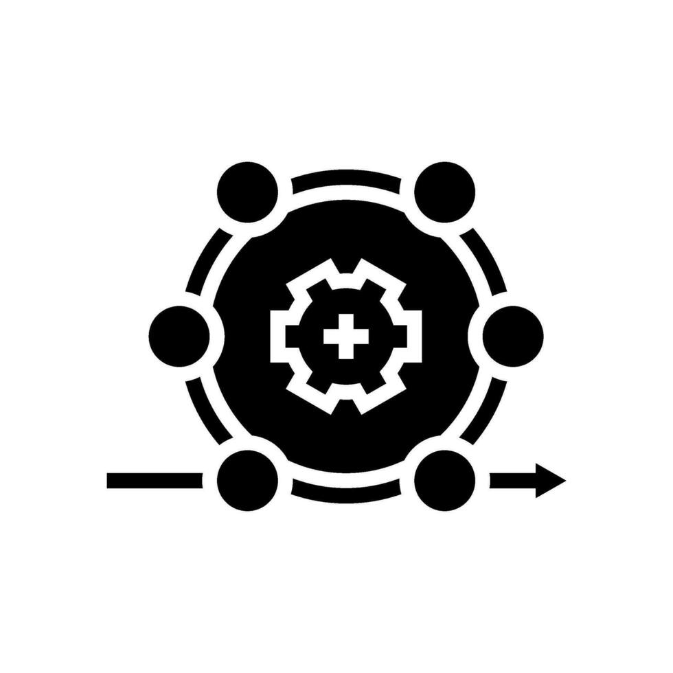 agile methodology analyst glyph icon vector illustration