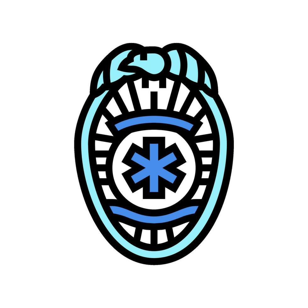 emt badge ambulance color icon vector illustration