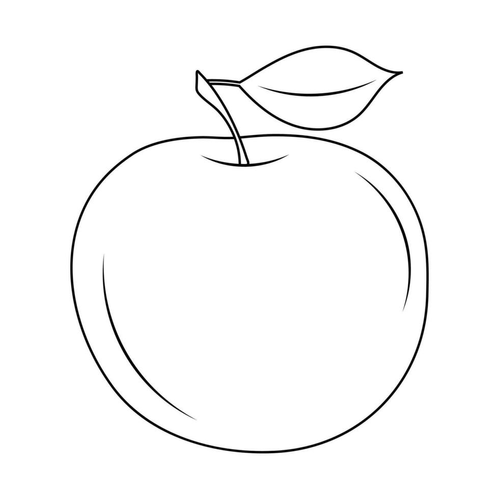 manzana. garabatear ilustración de un manzana en blanco antecedentes. vector