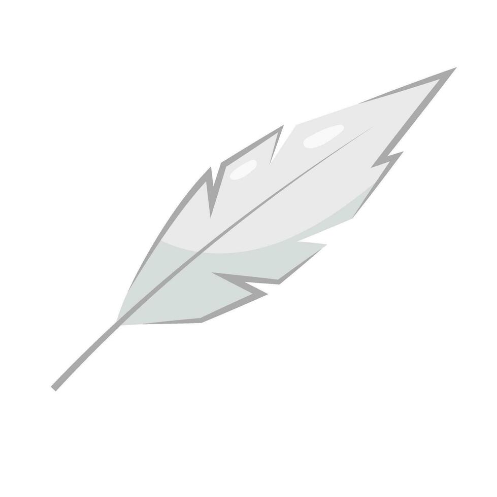 blanco dibujos animados pájaro pluma. vector ilustración de un pluma en un blanco antecedentes en plano estilo.
