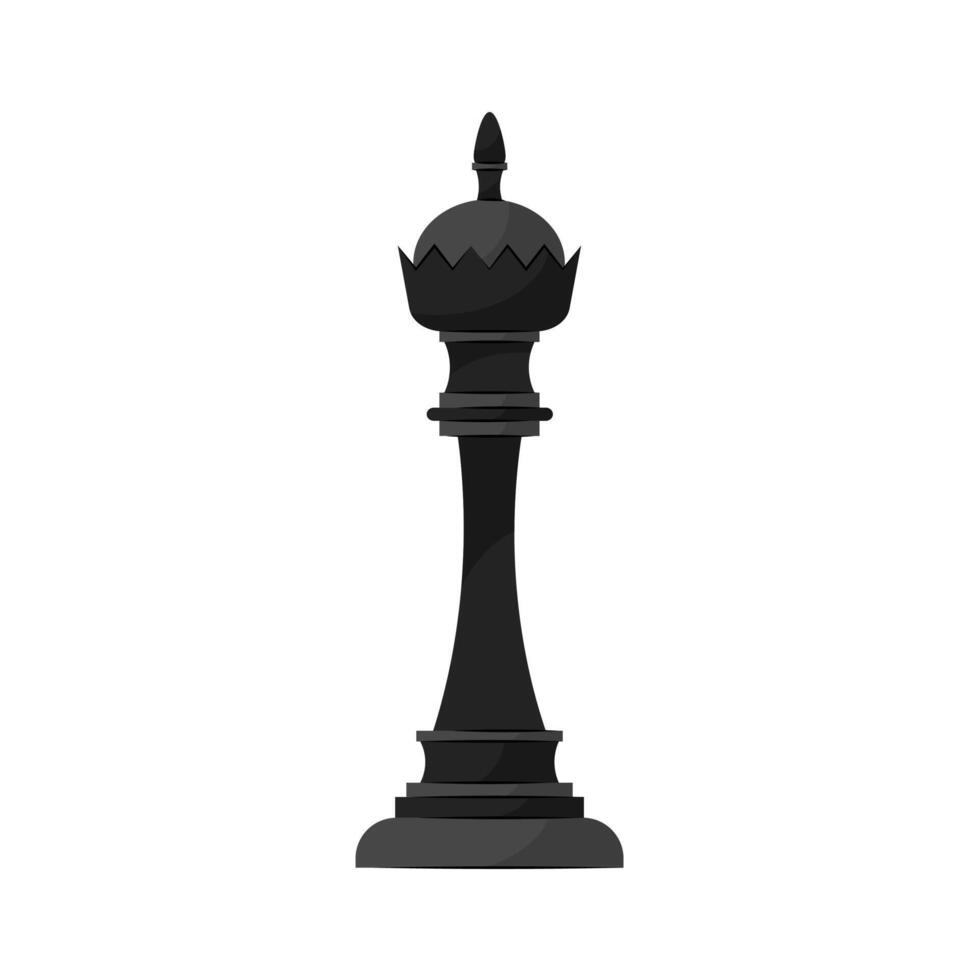 Vector illustration of a queen chess piece in flat style on a white background.