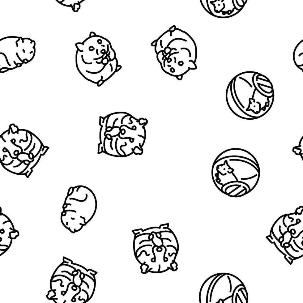 hamster cute animal pet vector seamless pattern