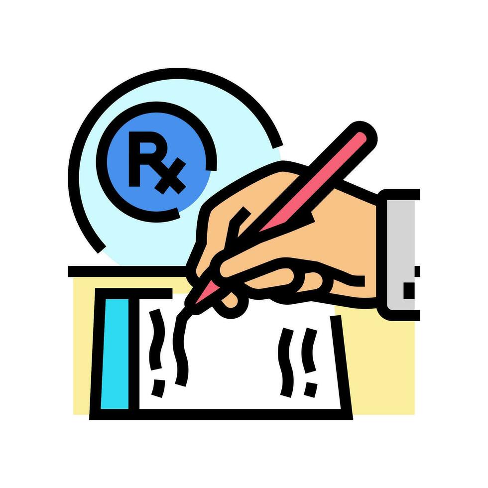 prescription filling pharmacist color icon vector illustration