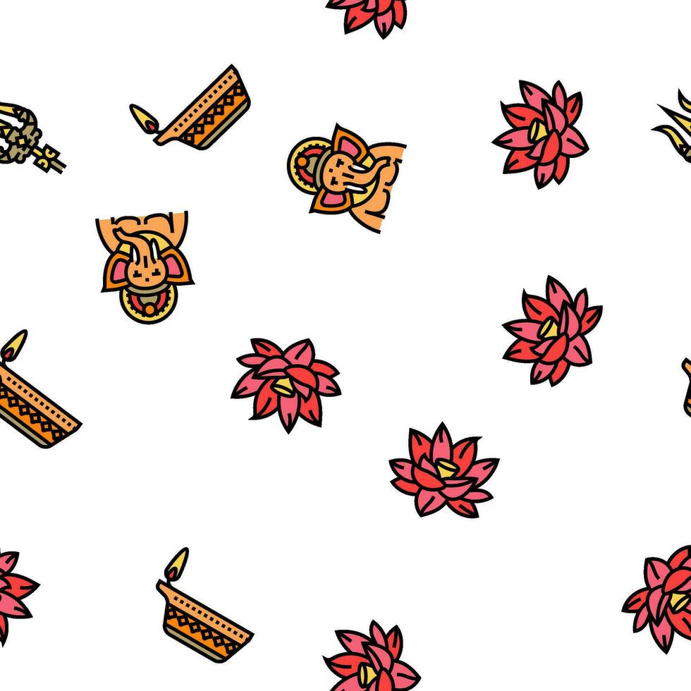 hinduism india hindu god religion vector seamless pattern