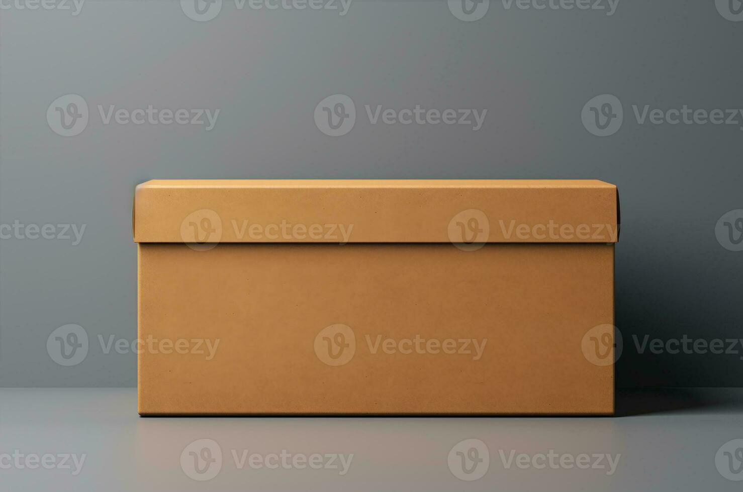 Craft box mockup front view. shoe box. Generative AI photo