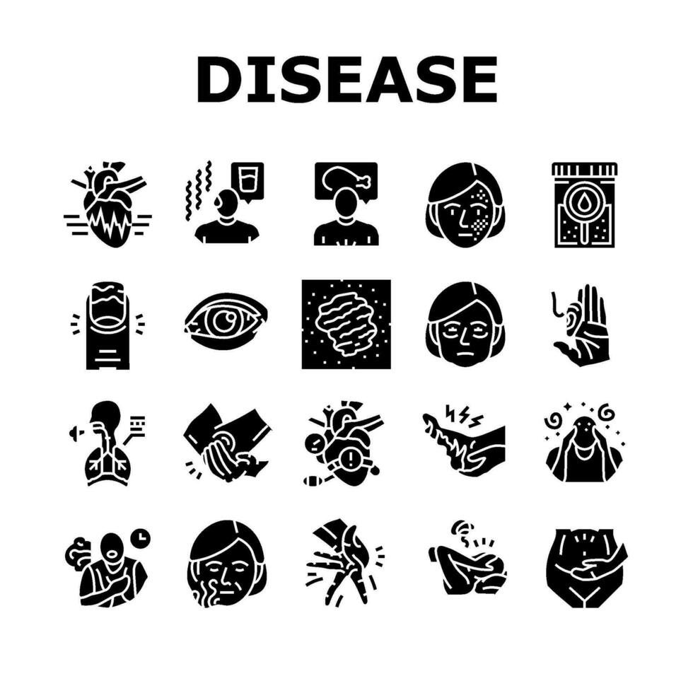 disease symptom health icons set vector