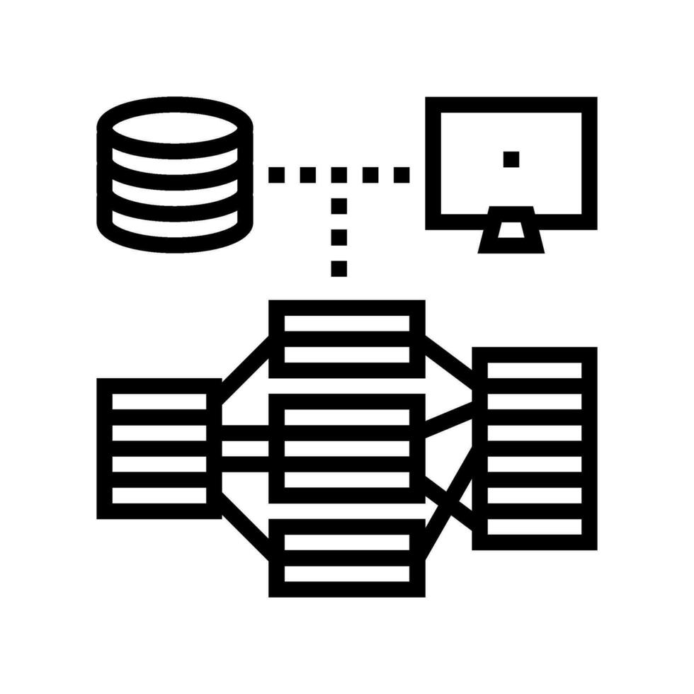 indexing data database line icon vector illustration