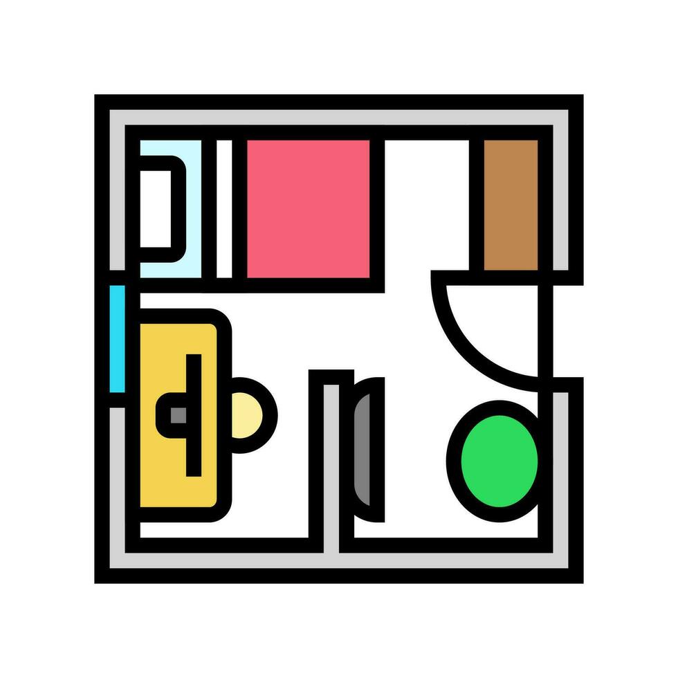 furniture arrangement interior designer color icon vector illustration