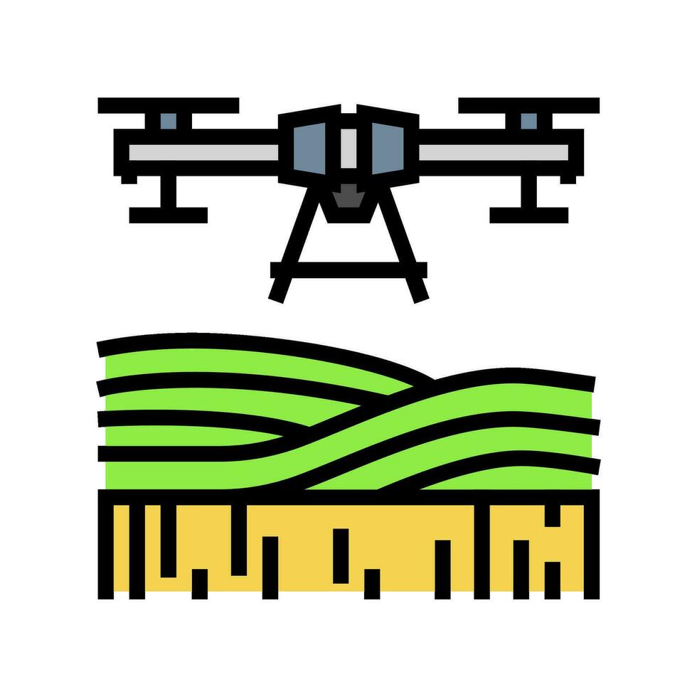 agricultural drone color icon vector illustration