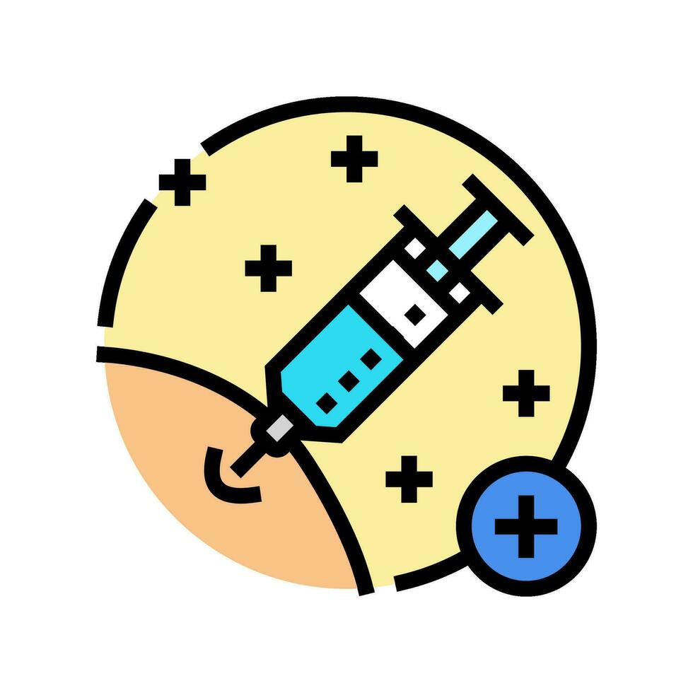 vacuna administración farmacéutico color icono vector ilustración