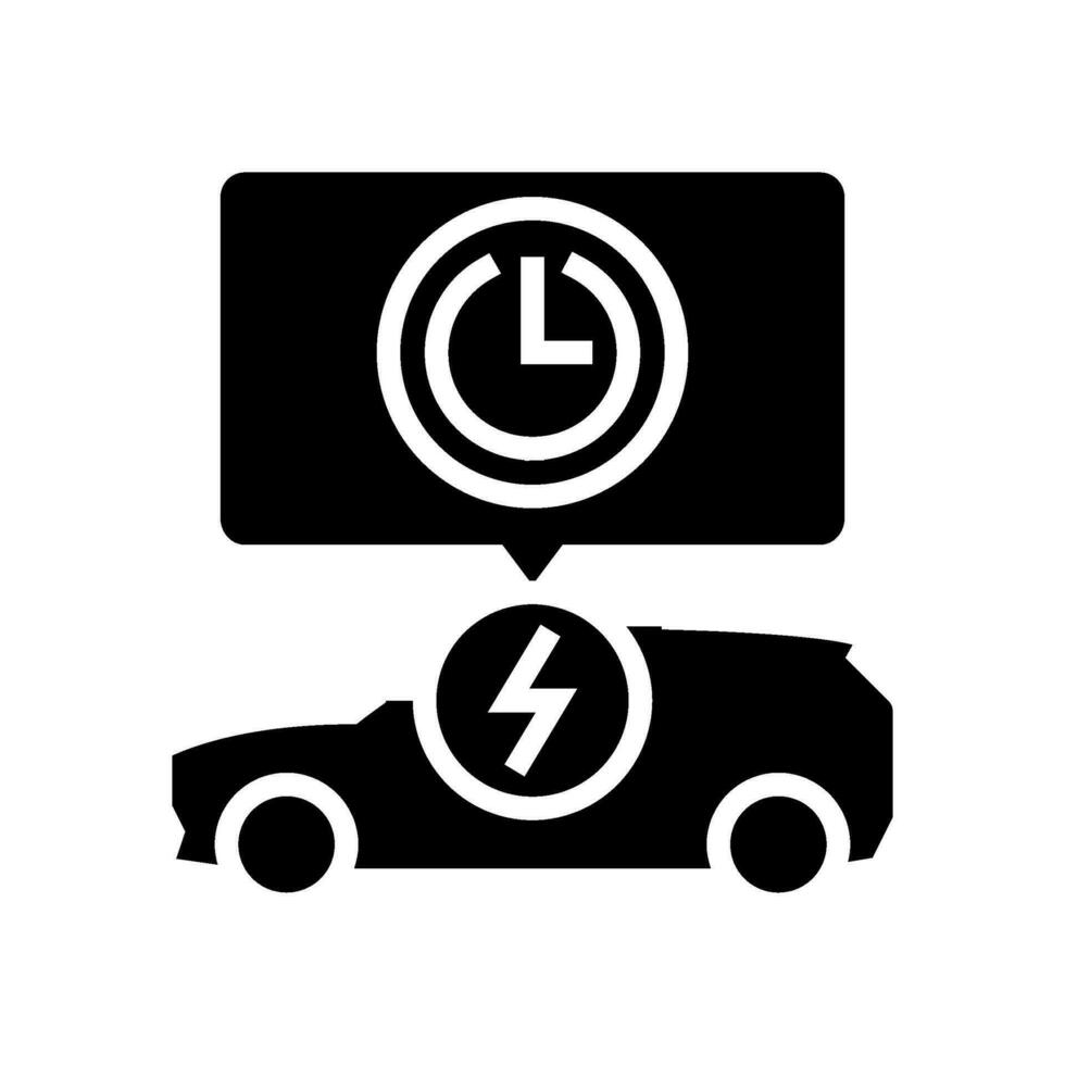 cargando hora eléctrico glifo icono vector ilustración