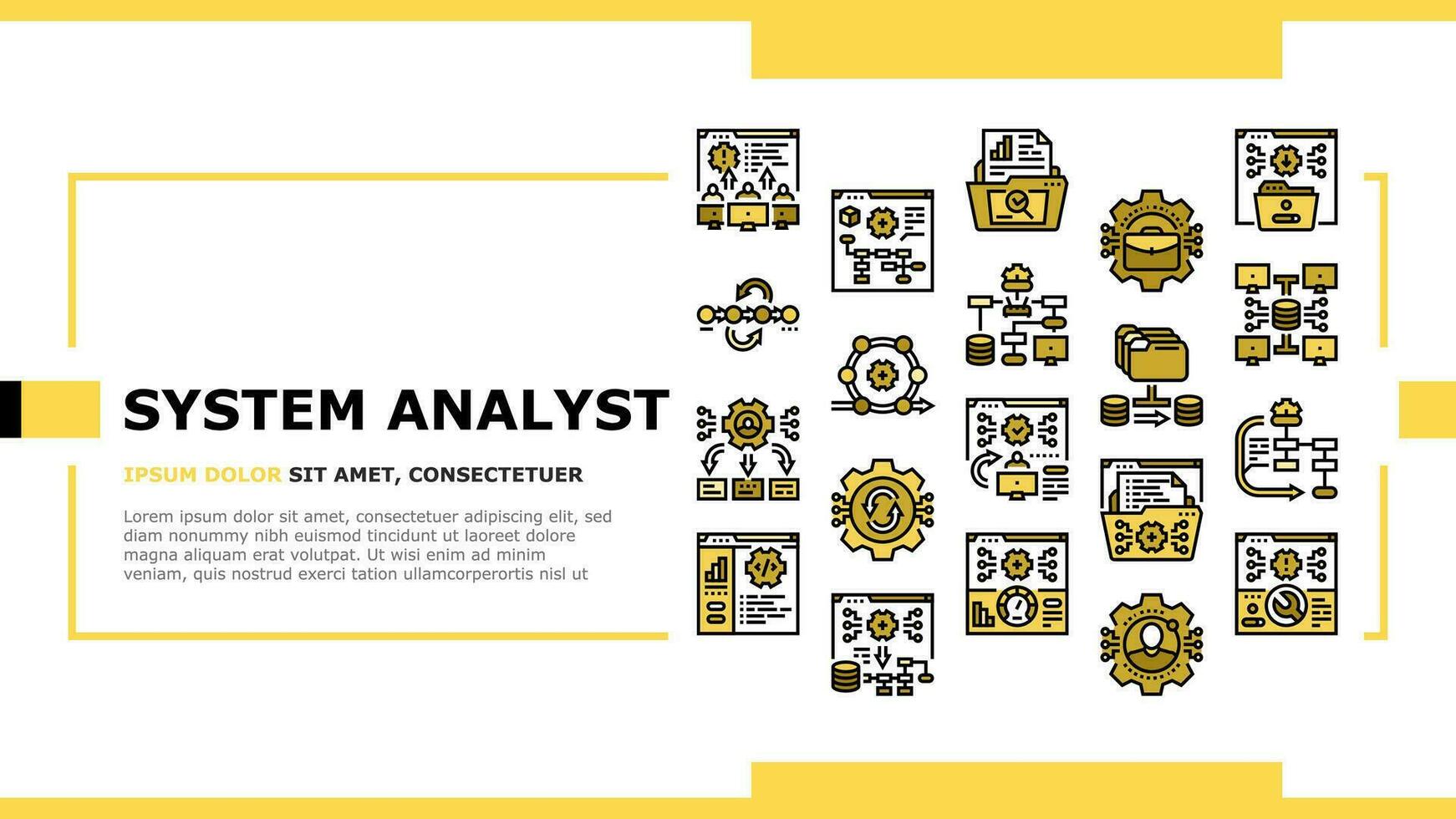 sistema analista datos aterrizaje encabezamiento vector