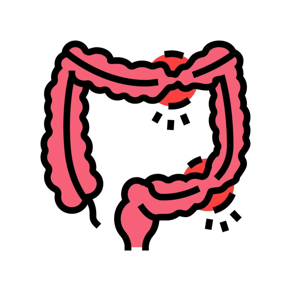 irritable bowel syndrome color icon vector illustration