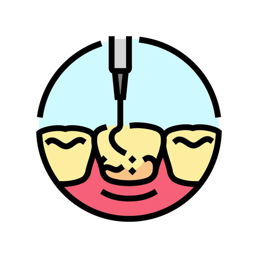scaling dental procedure color icon vector illustration