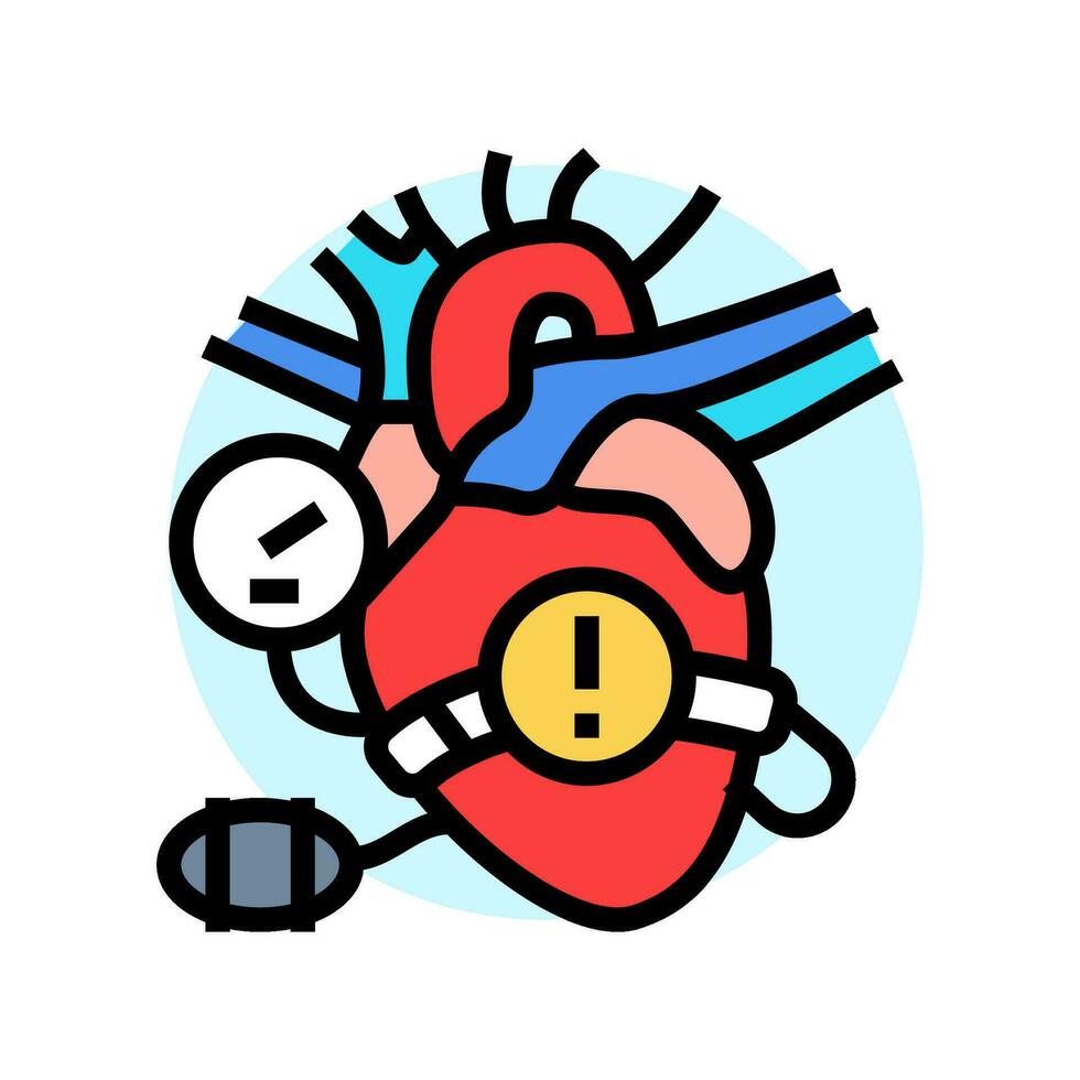 high blood pressure disease symptom color icon vector illustration