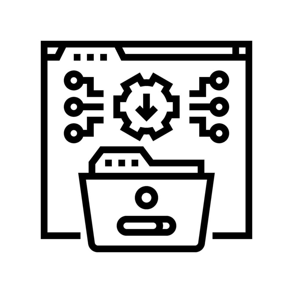 system integration analyst line icon vector illustration