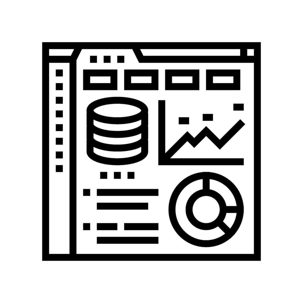 database dashboard line icon vector illustration