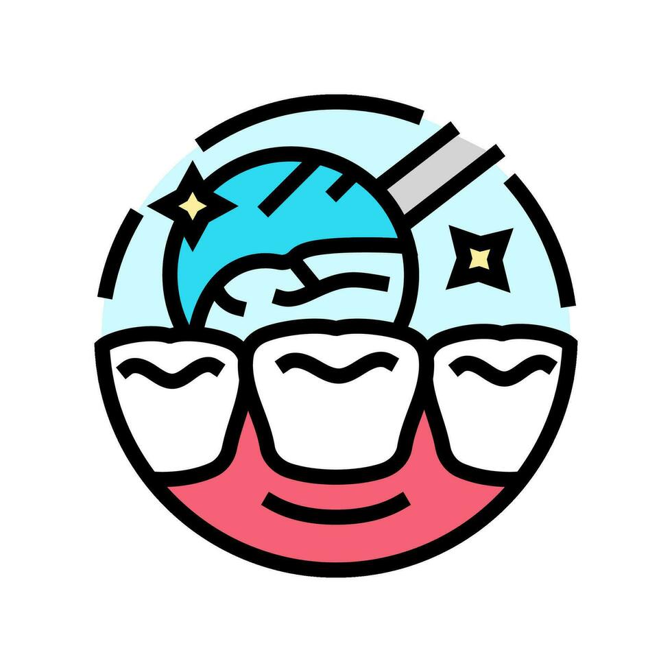 check up dental procedure color icon vector illustration