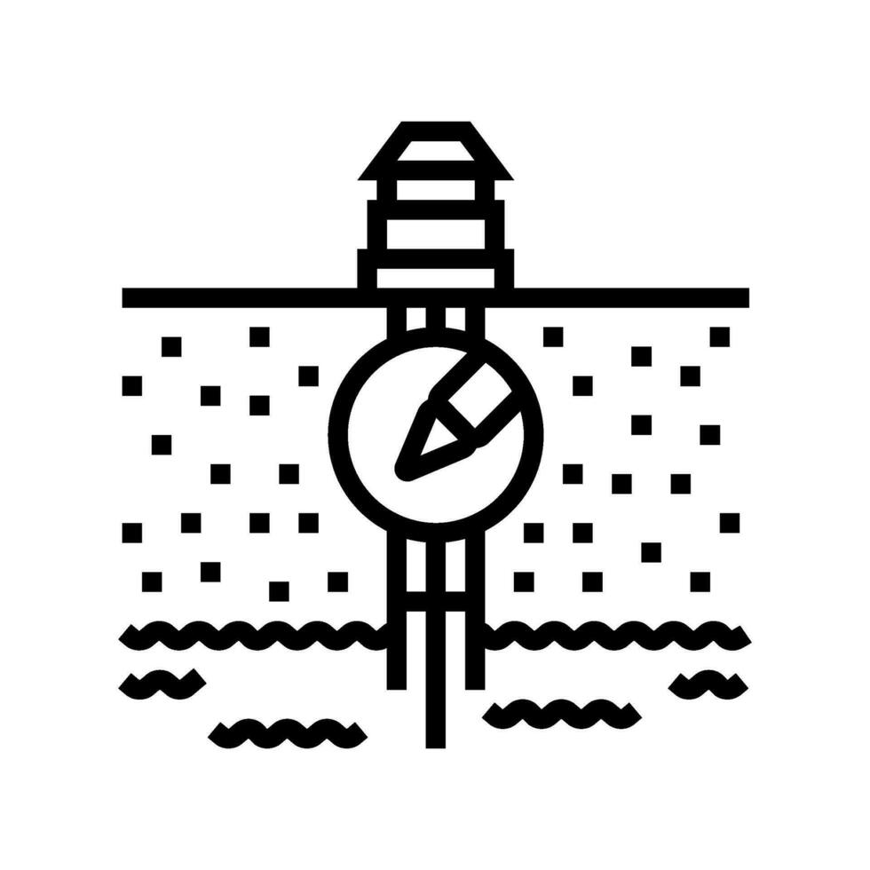 agua recurso administración hidrogeólogo línea icono vector ilustración