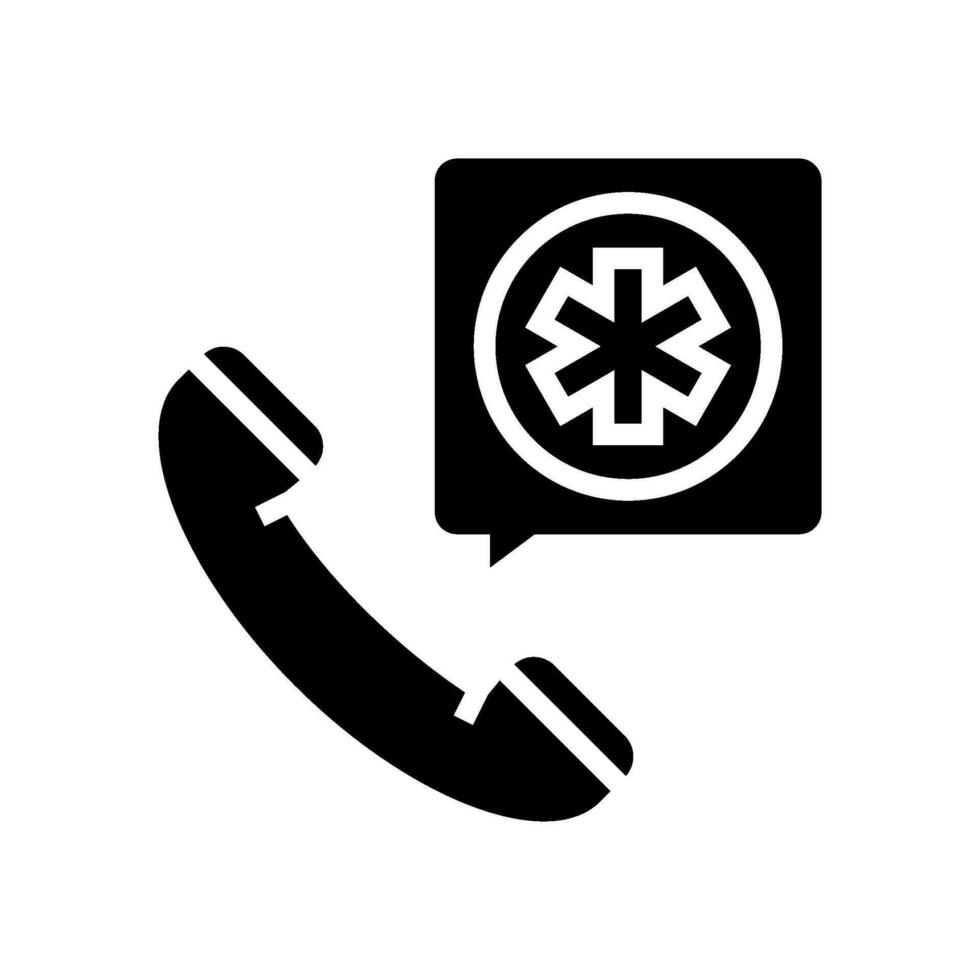 emergency call ambulance glyph icon vector illustration