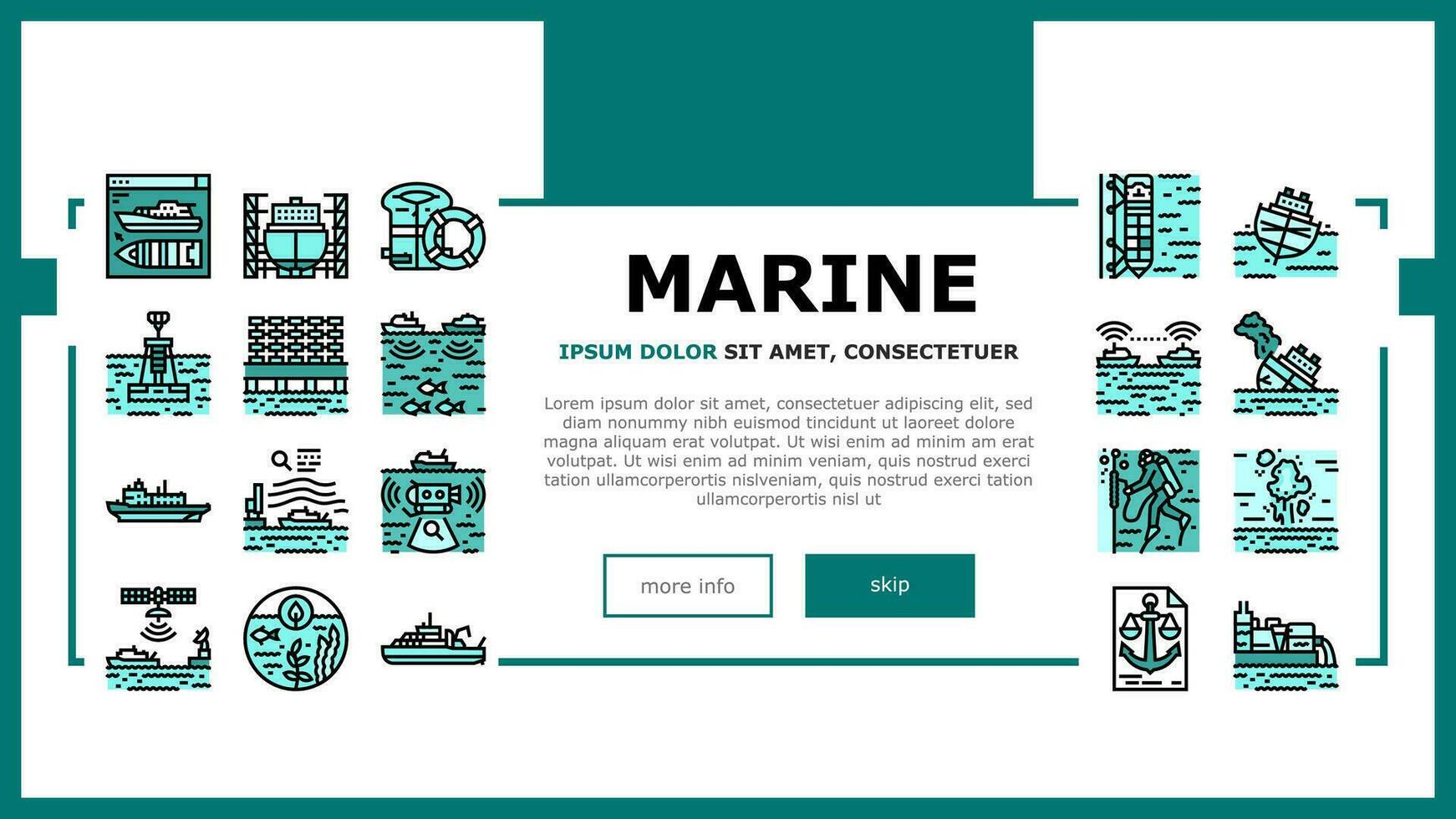 marine engineer boat mechanic landing header vector