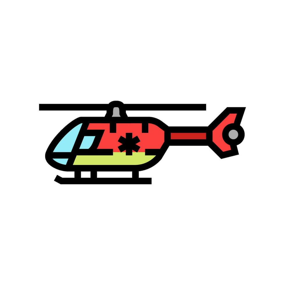 ambulancia helipuerto color icono vector ilustración