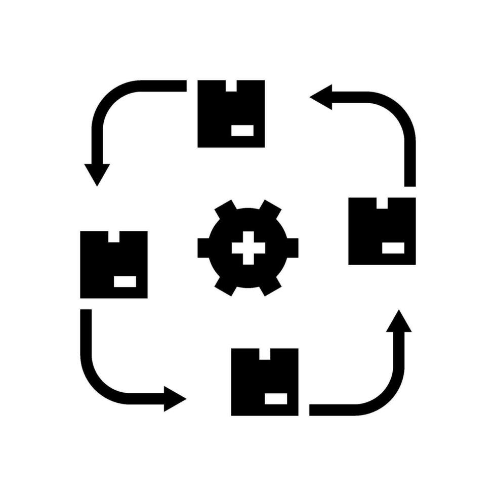 valores rotación logístico gerente glifo icono vector ilustración