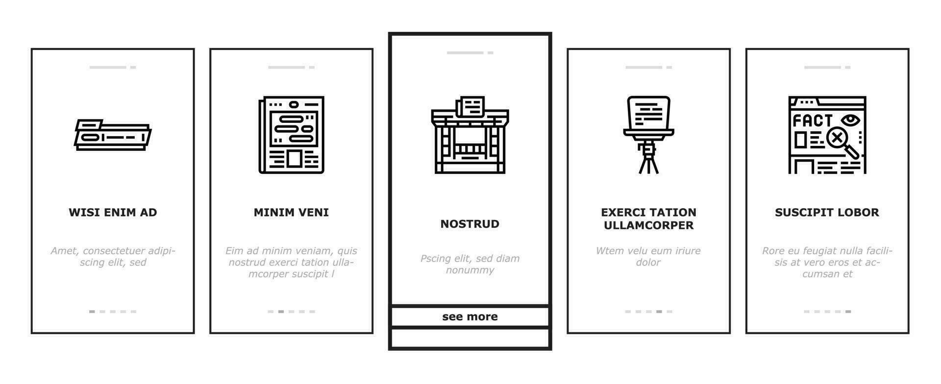 news business communication onboarding icons set vector