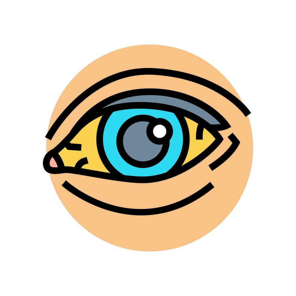 yellowing the skin eyes disease symptom color icon vector illustration