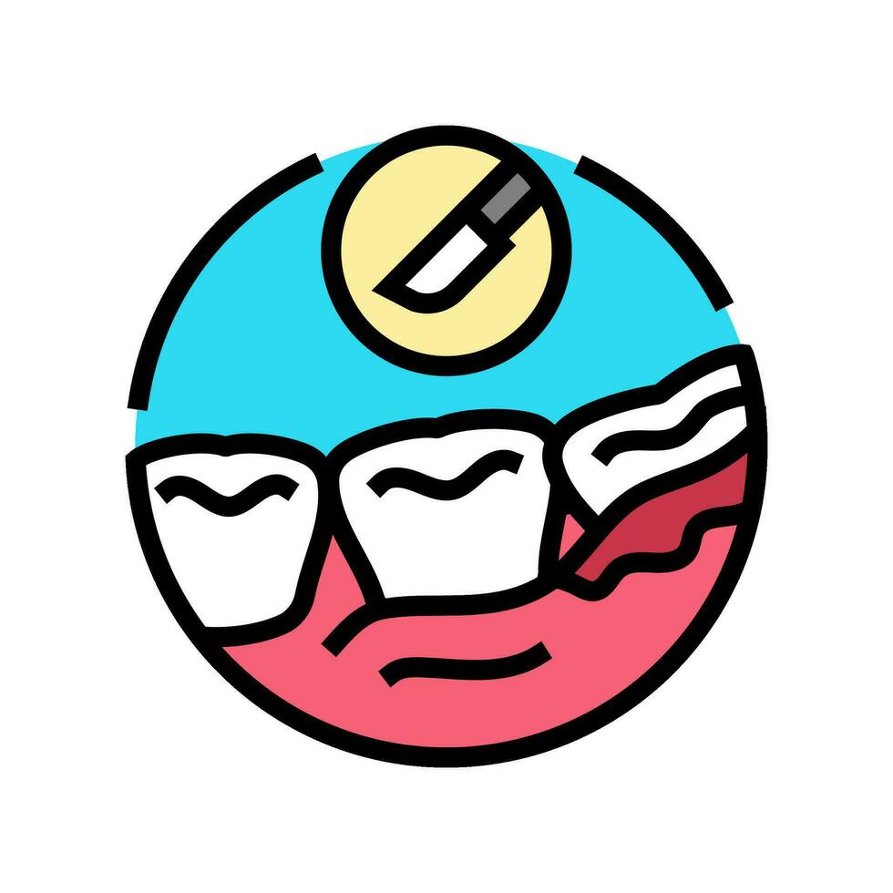 wisdom tooth removal color icon vector illustration