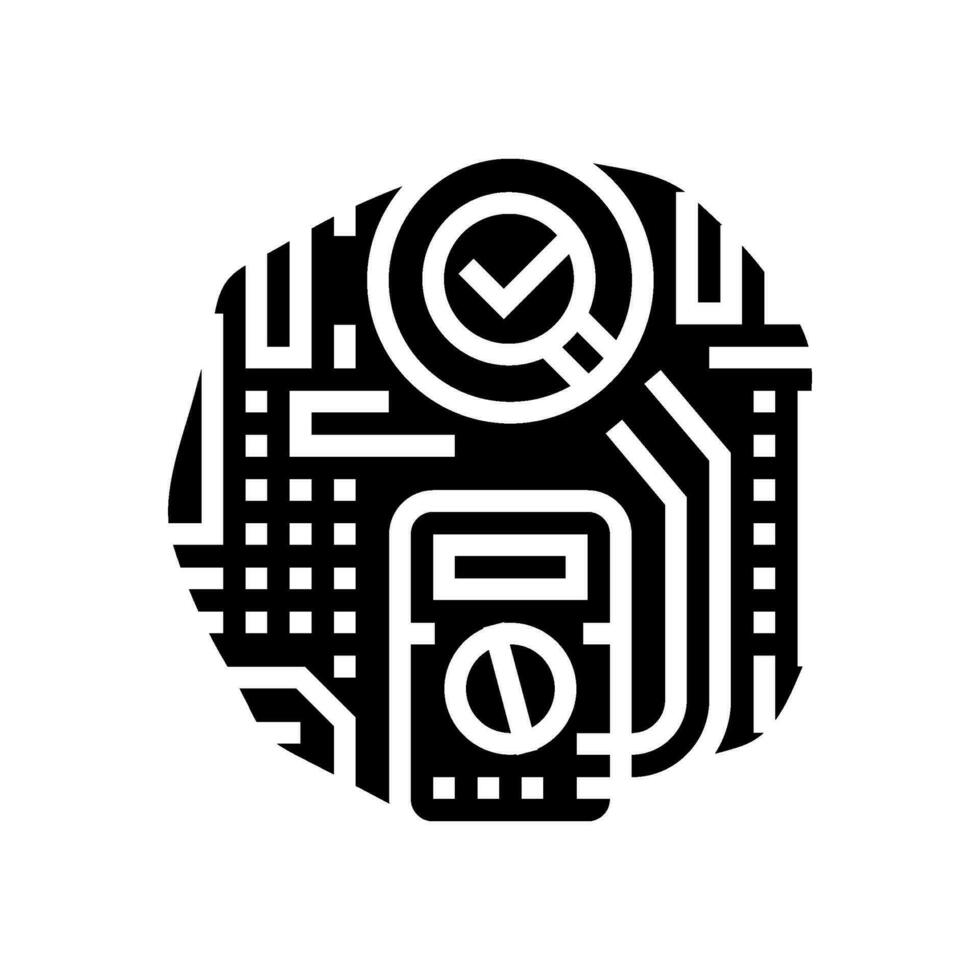 multimeter testing electronics glyph icon vector illustration