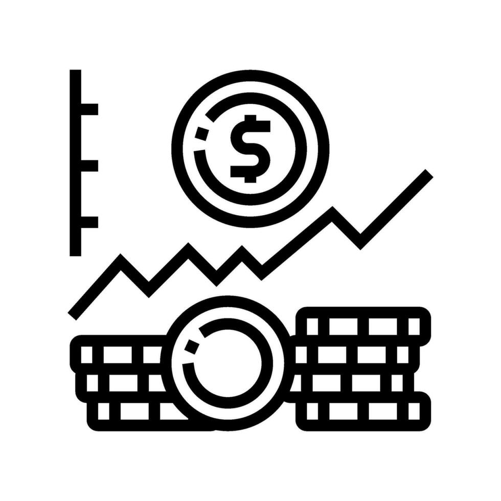 wealth growth financial advisor line icon vector illustration