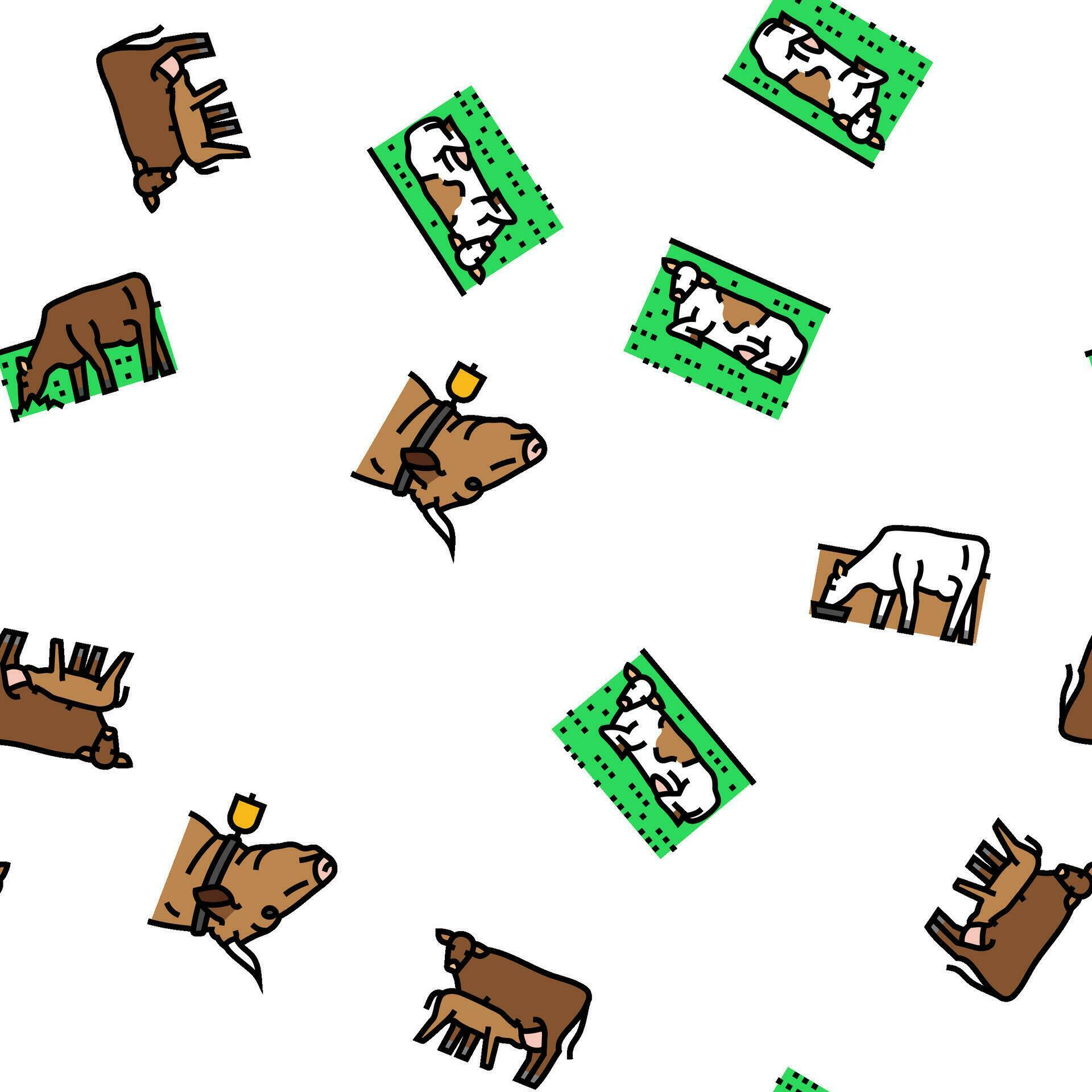 cow farm dairy cattle milk white vector seamless pattern 33064477