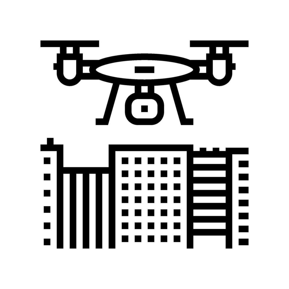 drone mapping line icon vector illustration