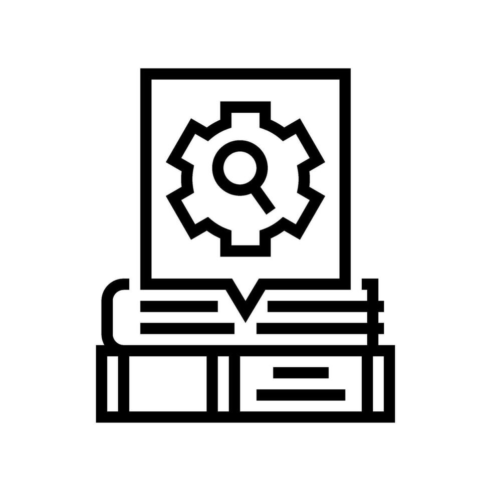 researching topics technical writer line icon vector illustration