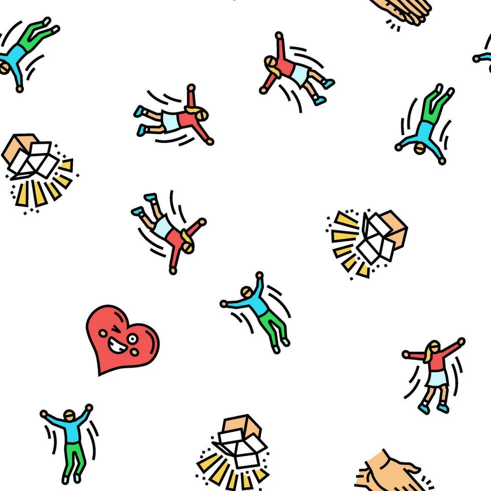 positive mood happy smile vector seamless pattern
