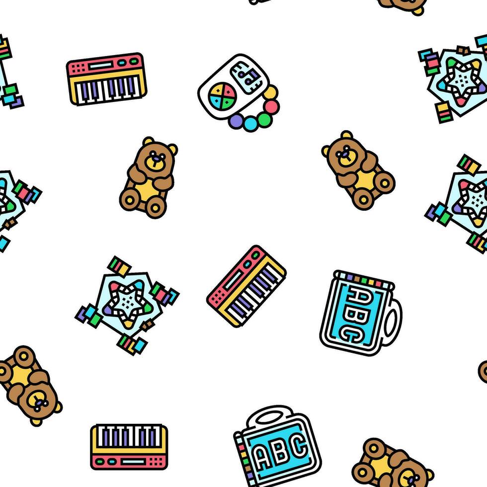 toy baby child game play vector seamless pattern