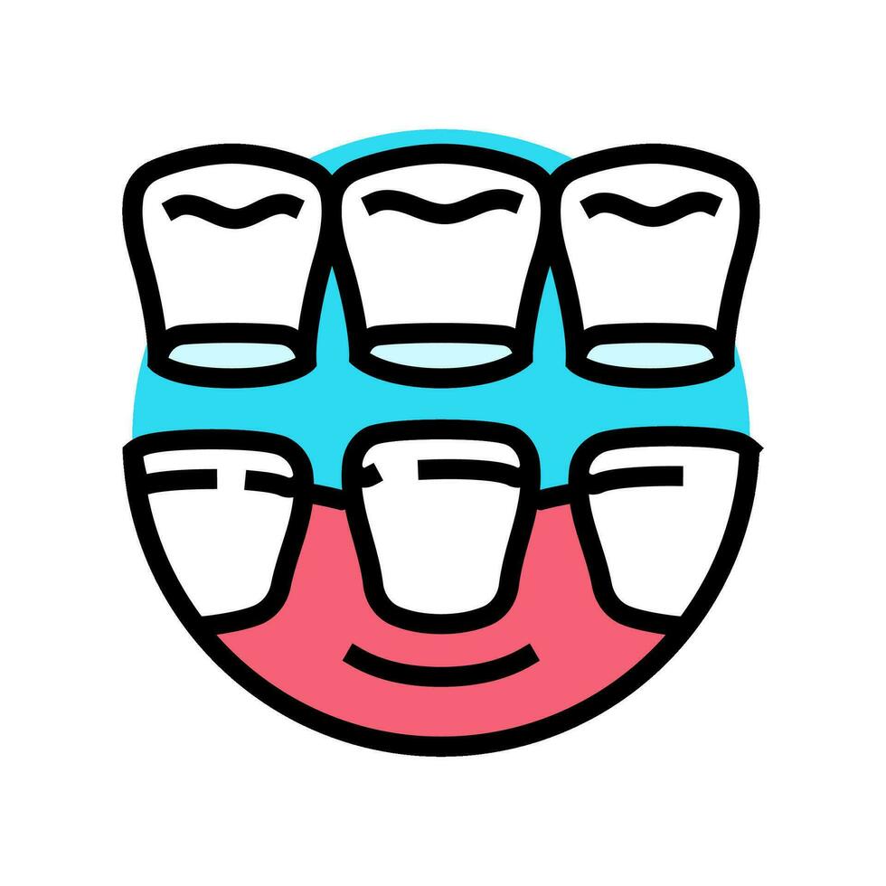 veneers dental procedure color icon vector illustration