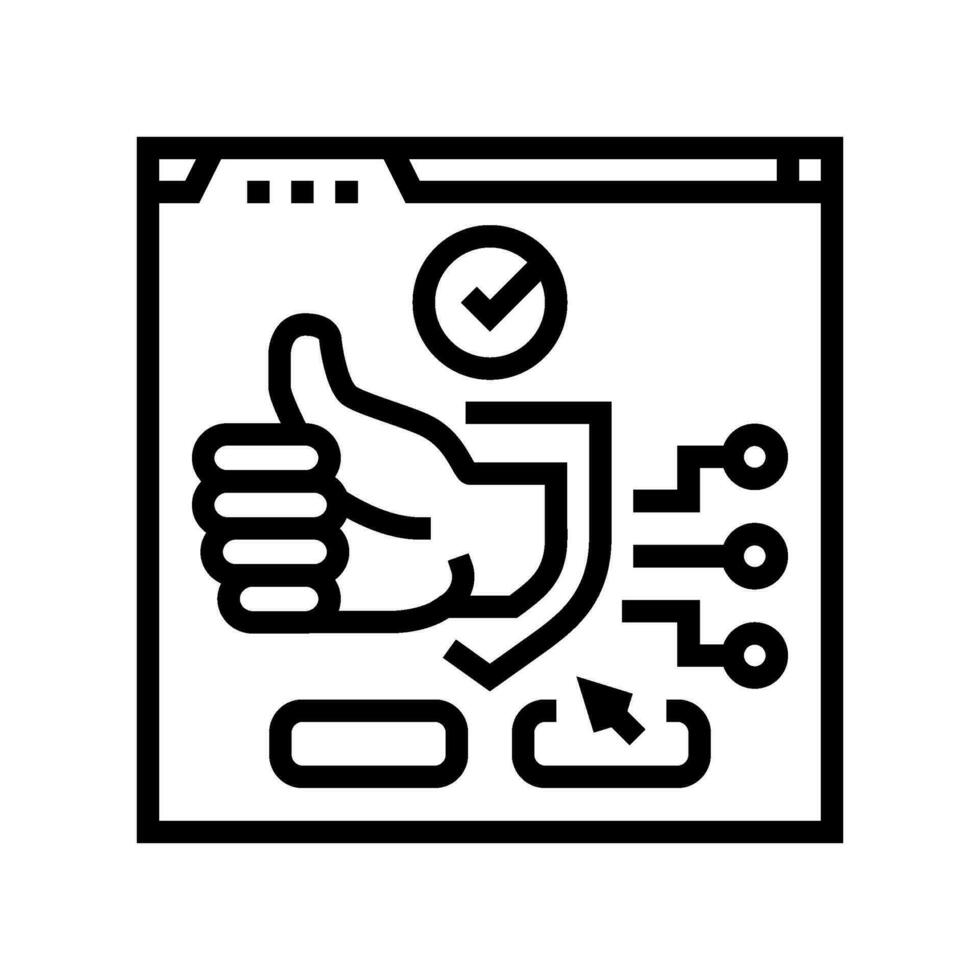 safe online behavior cyberbullying line icon vector illustration