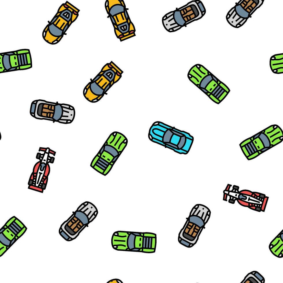 race car speed sport vehicle vector seamless pattern