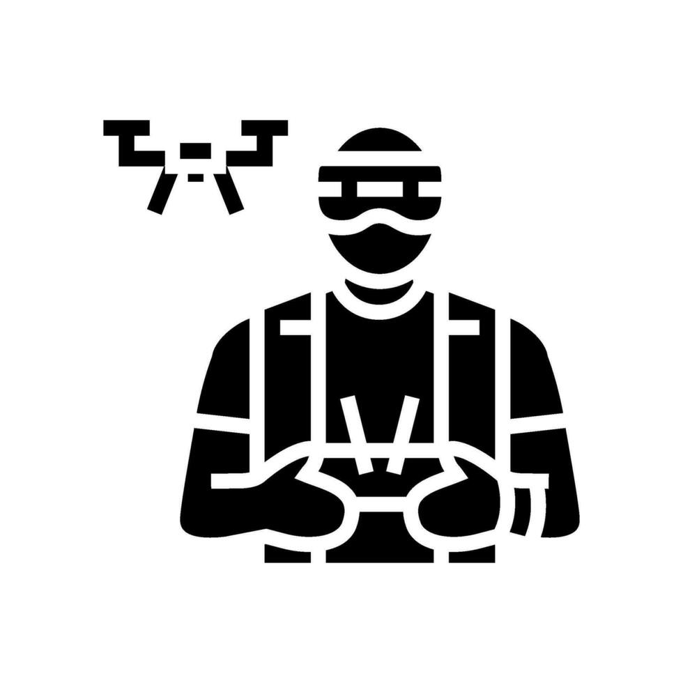drone pilot drone glyph icon vector illustration