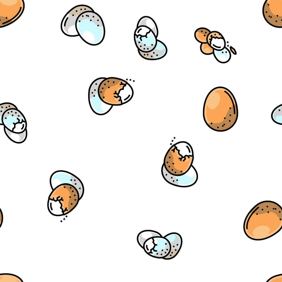 egg chicken hen food farm vector seamless pattern