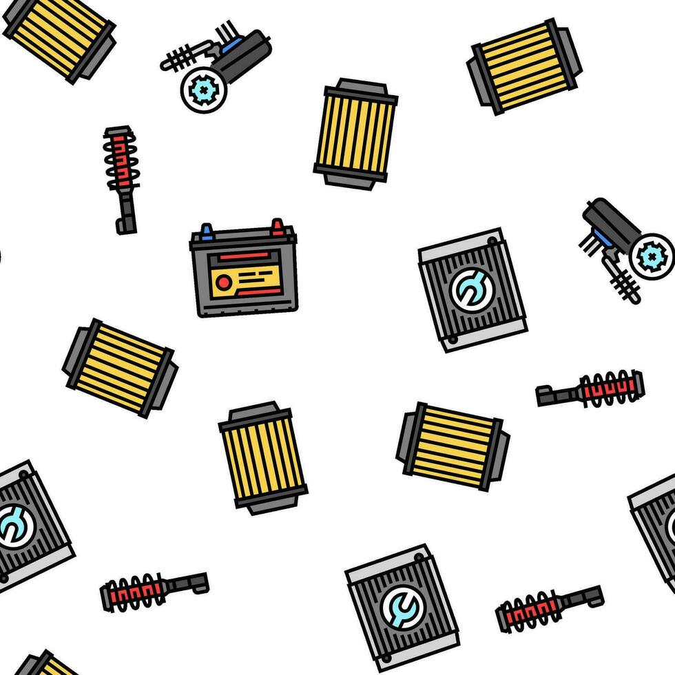 car mechanic repair service vector seamless pattern