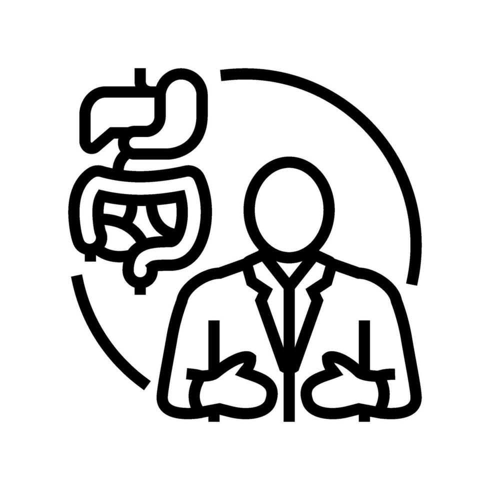 gastrointestinal doctor line icon vector illustration