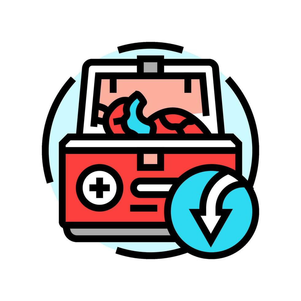 organ transplant color icon vector illustration