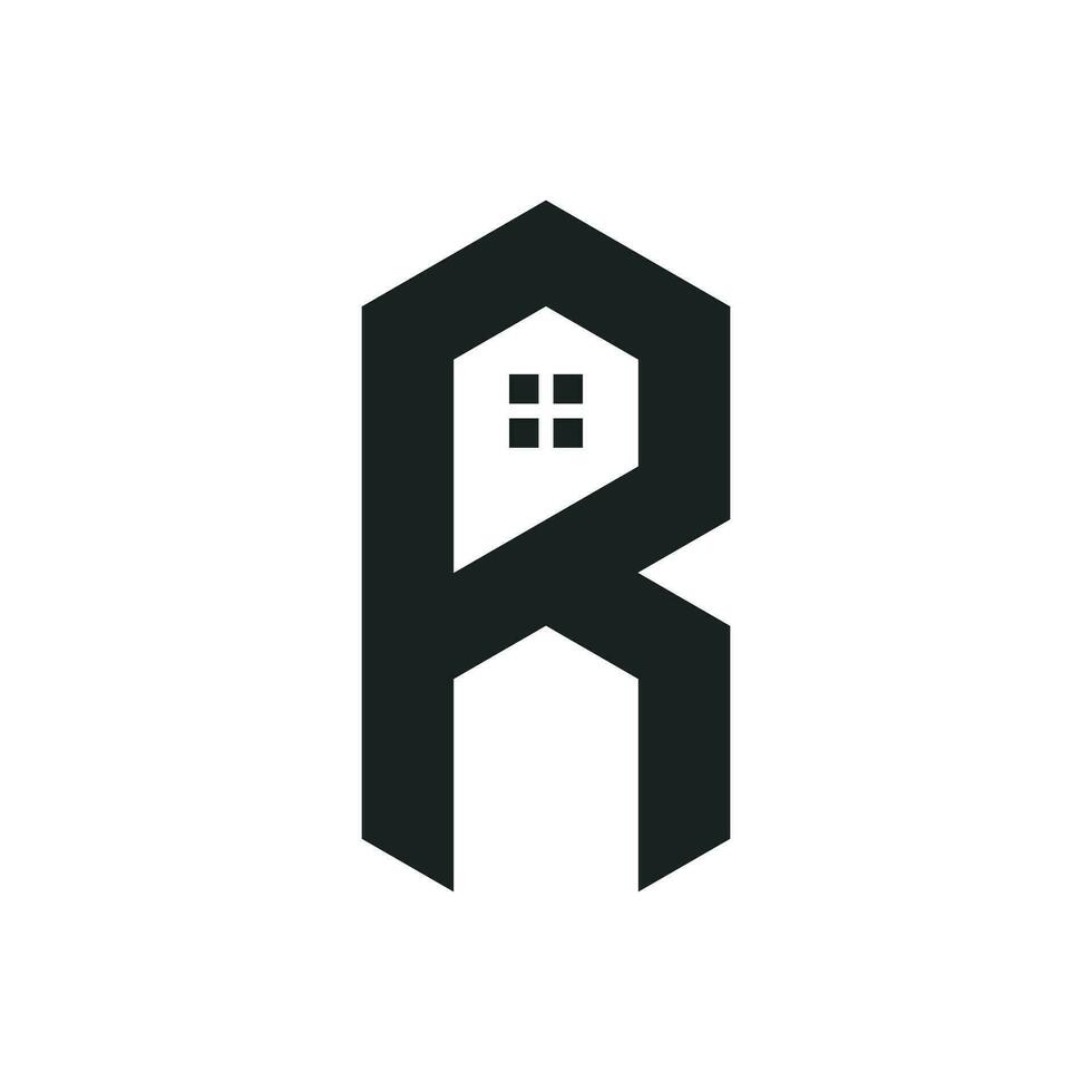 R logo real estate concept design vector illustration.